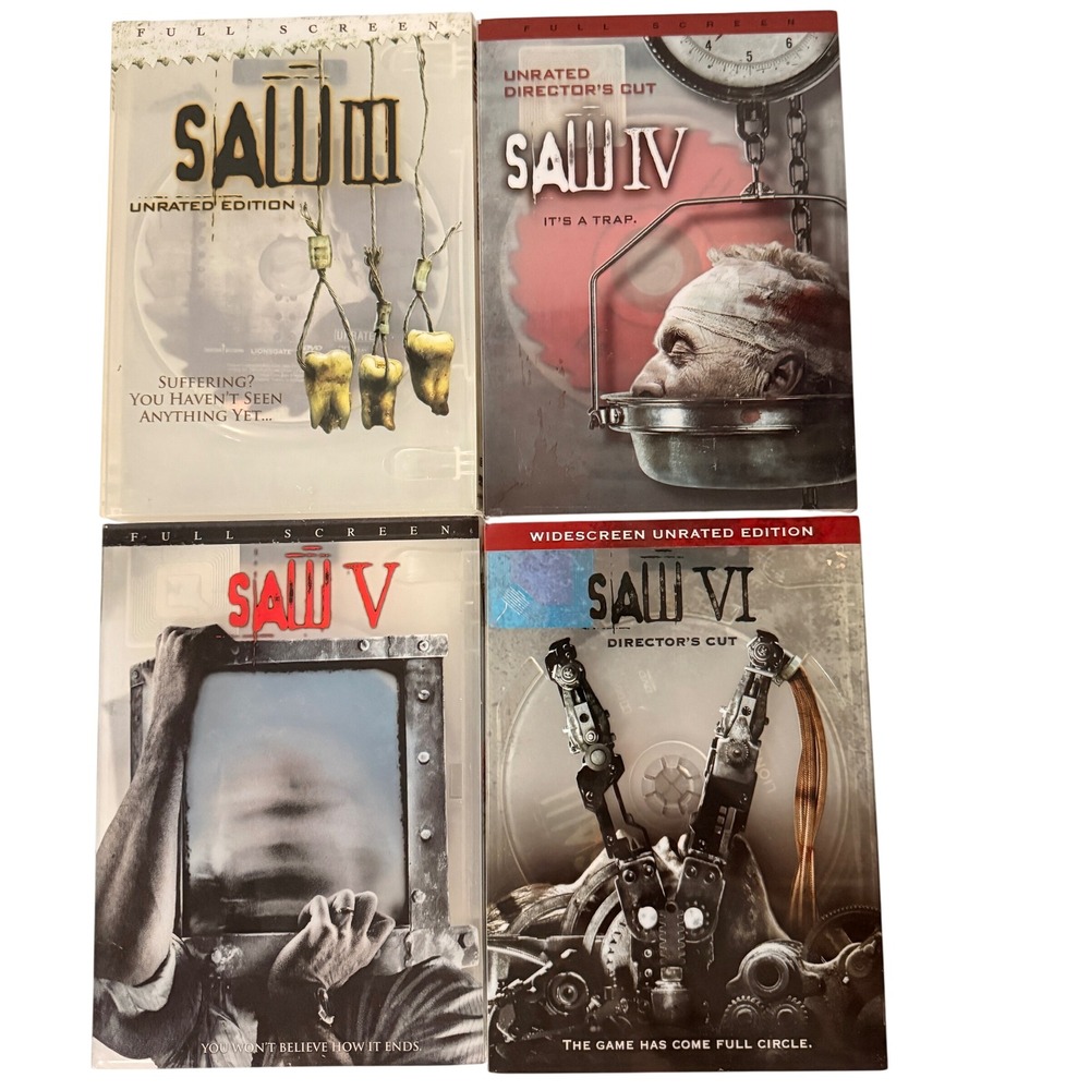 Saw III IV V VI DVD Bundle Unrated Directors Cut Horror Movie Collection